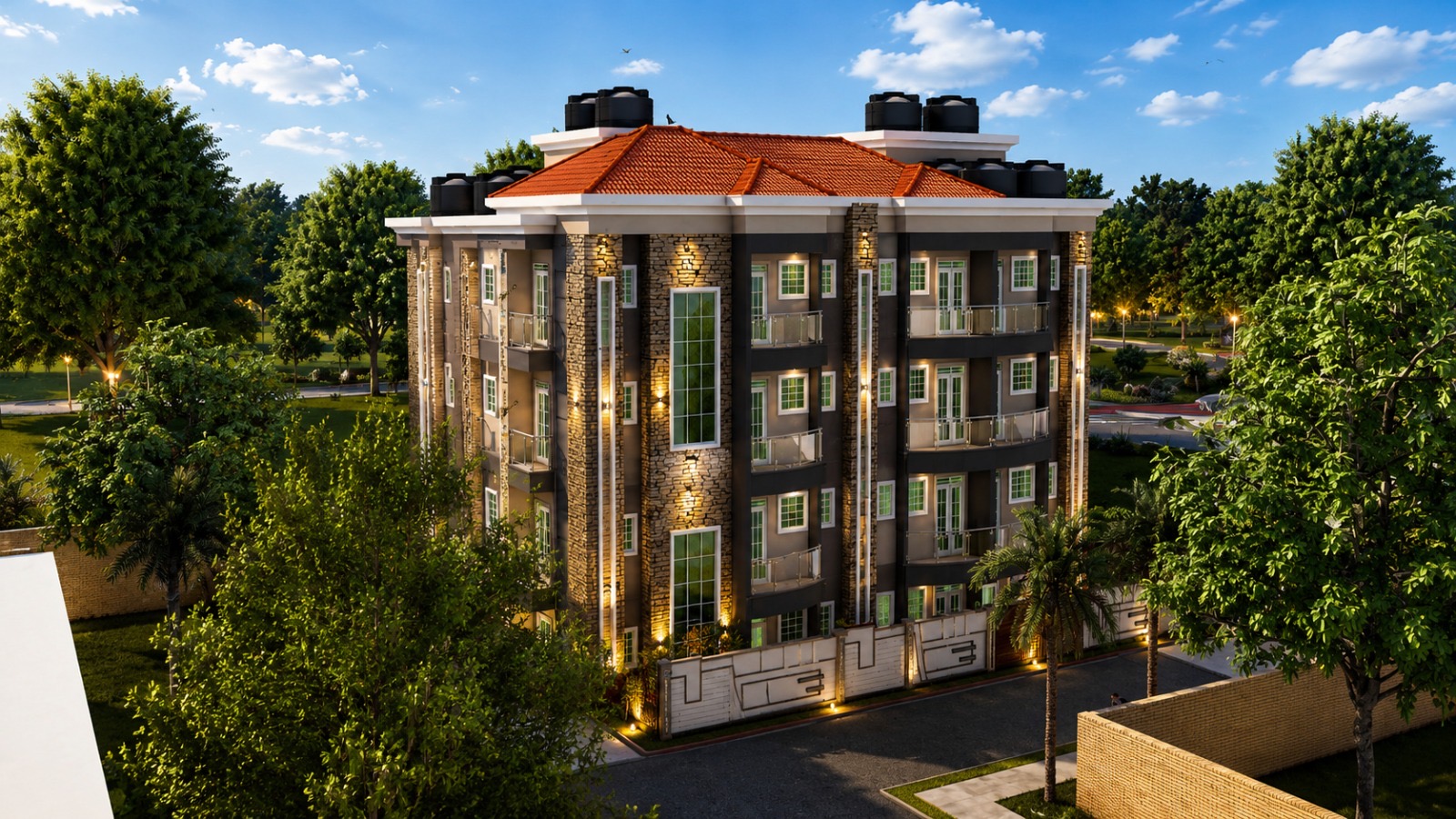 Stone-Clad Apartments