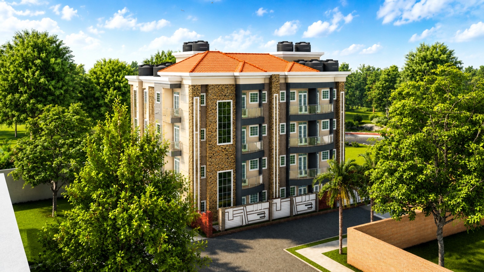Terracotta-Roof Apartments